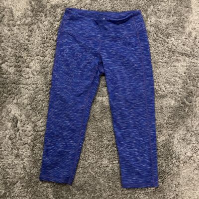 Athleta Chaturanga Purple Nylon Blend Low Rise Capri Style Leggings Size Small